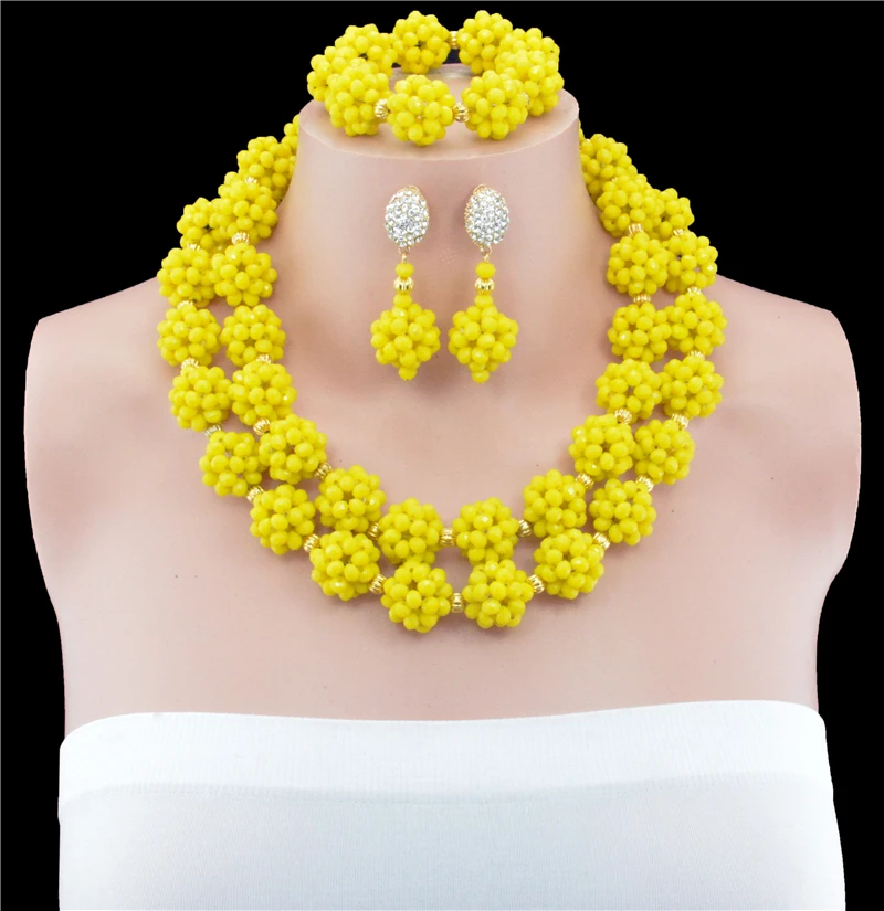 Африканские невесты ручной работы желтые хрустальные бусины ювелирный набор