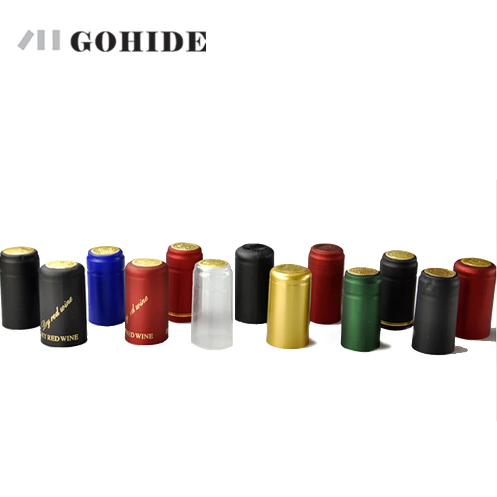 

GUHD 100pcs/lot PVC Heat Shrinkable Cap Sealing Cover Wine Thickened Brewed Red Wine Bottle Cap Material Shrinkage