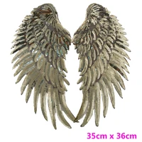 6color gold or silver wings garment accessories sequins embroidery patch for t shirt diy design accessories badge