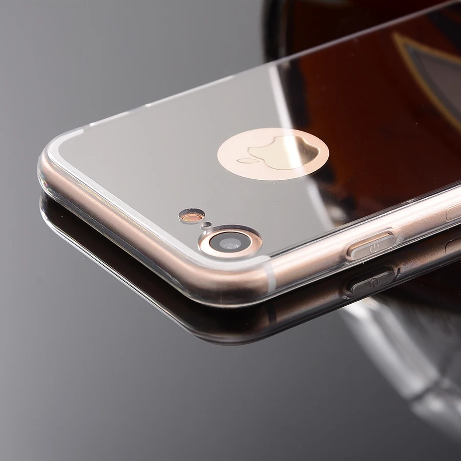 Fundas для Apple iPhone 7 зеркало случае мягкой ТПУ задняя крышка Чехол сотовый телефон В
