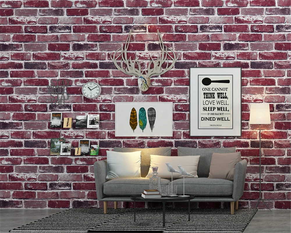 

beibehang Retro nostalgic Chinese restaurant stereo brick papel de parede wallpaper barber clothing store bar wall paper behang