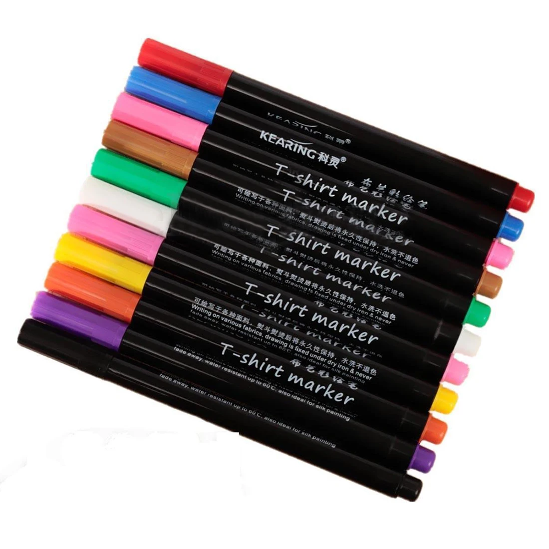 

11x MultiColor Permanent Fabric Marker Pens Textile Clothes T-Shirt Shoes DIY
