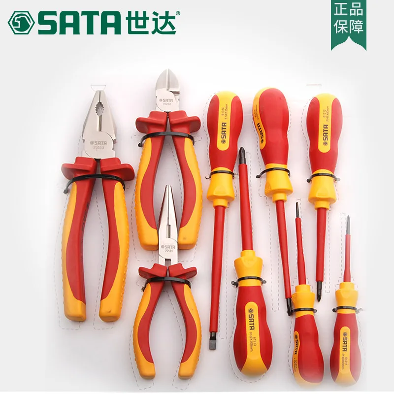 SATA 9 шт. крестовые VDE Изолированные винтовые плоскогубцы экономичная посылка