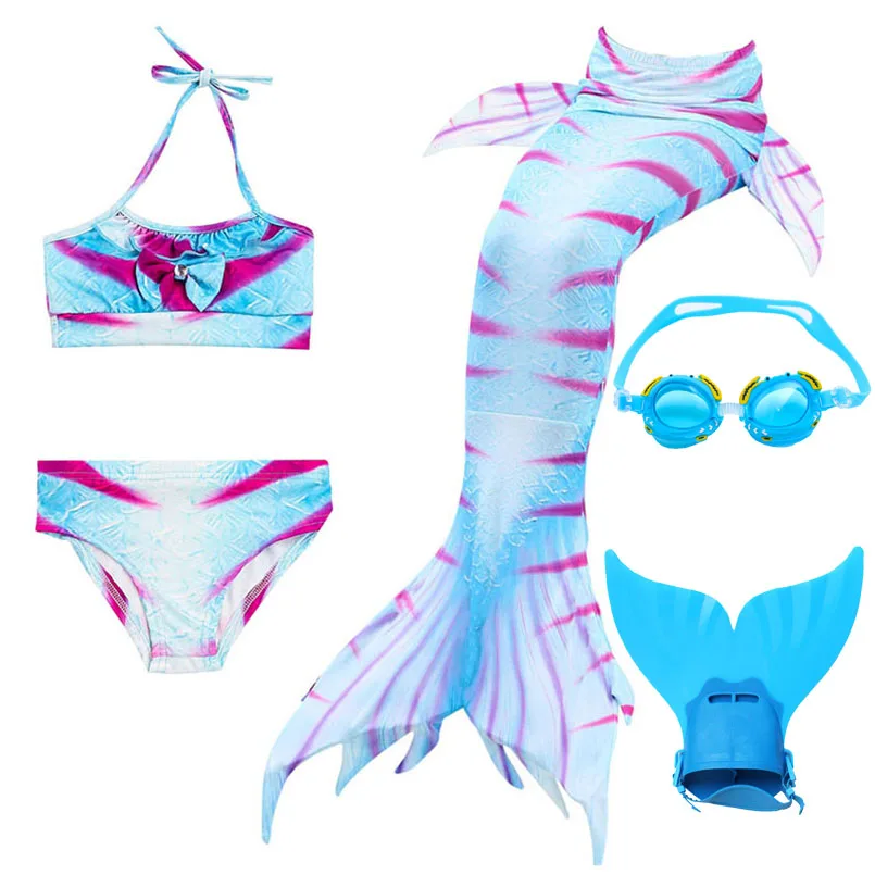 Купальник бикини Детский с хвостом Русалочки костюм моноластами для косплея