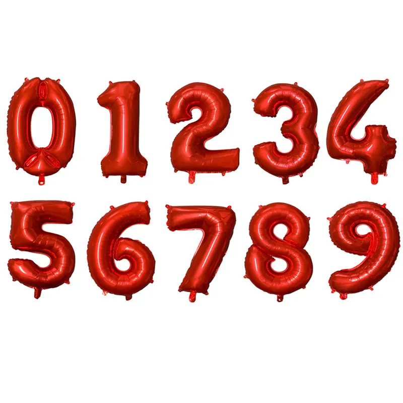 Red Large 40inch Rose Gold Foil Number Balloons Birthday Party Decorations Kids Wedding Decorations Globos BabyShower Boy Girl Decor - Цвет: Red
