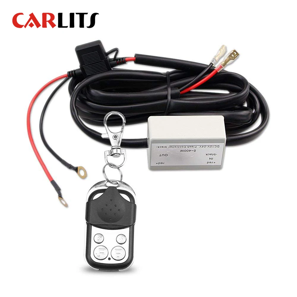 

12V 40A LED Light bar Max 400 Watts Load Harness Relay ON-OFF-Strobe RF Wireless Remote Control Switch Kit for Work Light