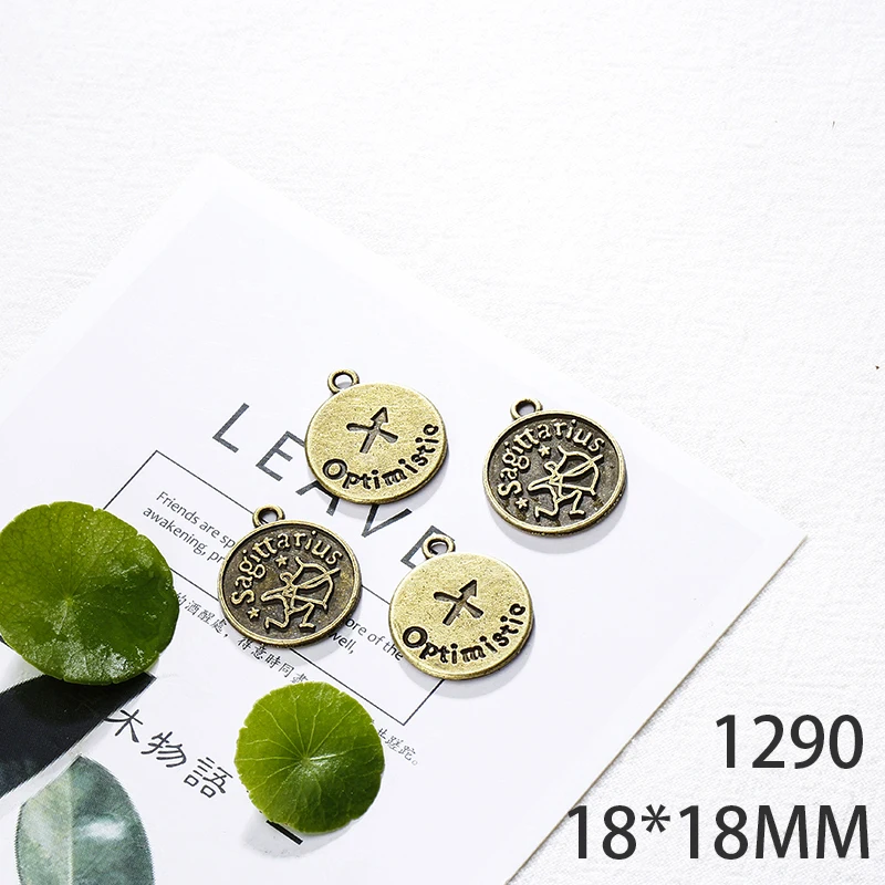 

18*18mm 8pcs Zodiac Sagittarius Alloy Pendant For Diy Jewelry Making 2 Colors Antique Silver Antique Bronze No.1290