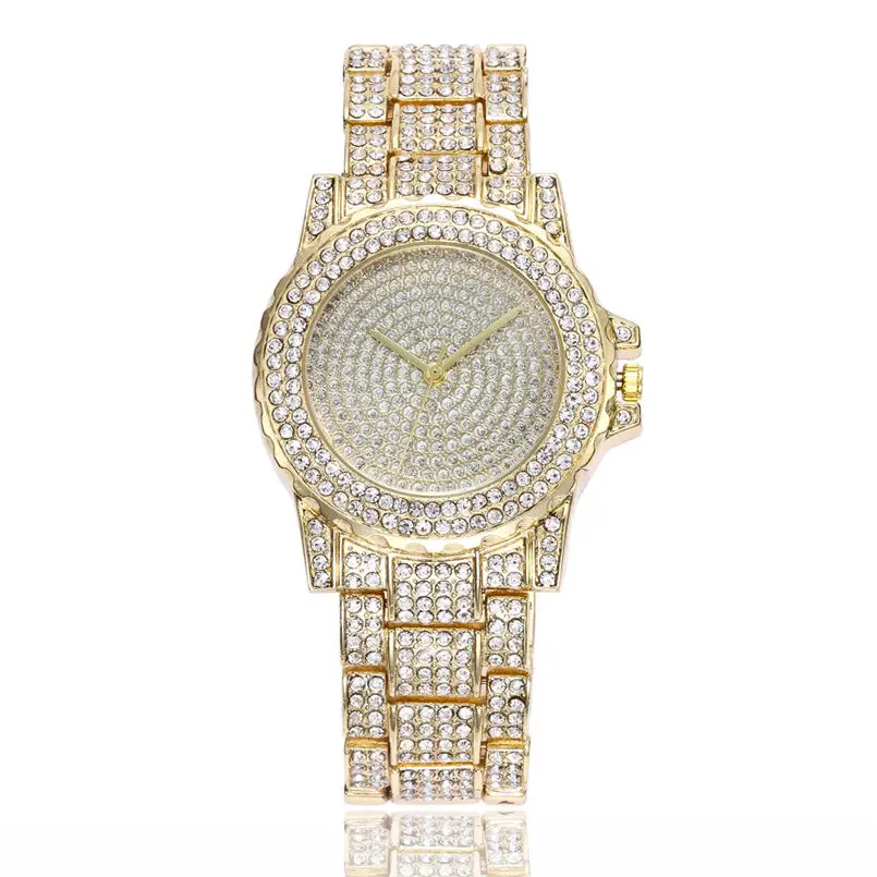 Женские часы relojes mujer Модные Аналоговые кварцевые наручные со стразами и ремешком
