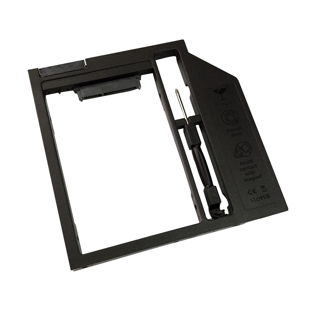 Бренд Sunvalley 9 мм пластиковый 2-ой HDD Caddy SATA 3,0 чехол для SSD, HDD для ноутбука 9/9. 5 мм DVD/CD-ROM Optibay с панелью