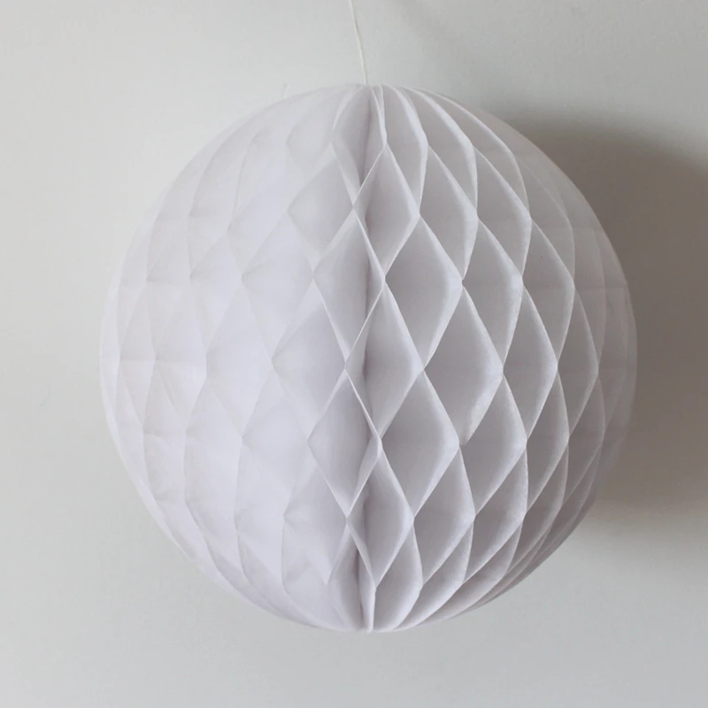 white Красивый 10 дюймов 25 см медовый шар бумажный цветок DIY висячий бумажный шар для свадьбы, дня рождения, вечеринки, украшения для детского душа - Цвет: white