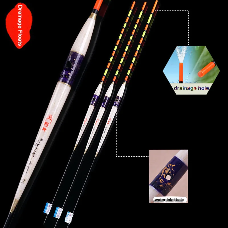 Полый хвостовый поплавок Balsa деревянная рыболовная 1 3 # карася предпочтительный