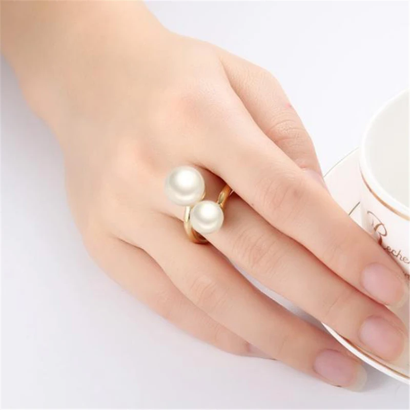 Мм 3 мм титановая сталь инкрустация жемчужные кольца для женщин Элегантный