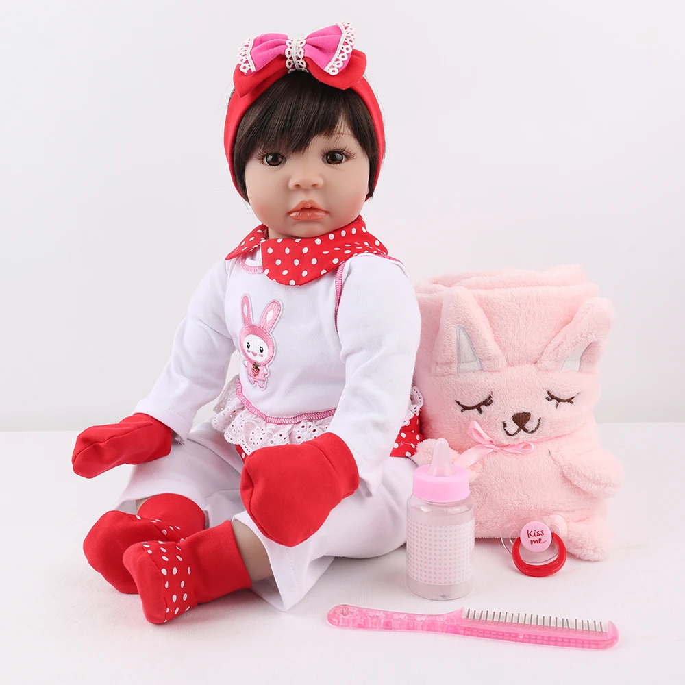 

22"Dolls Lifelike Reborn Baby doll Silicone Vinyl newborn 55cm Xmas Gift Princess Realistic Children kids Toys collectible doll