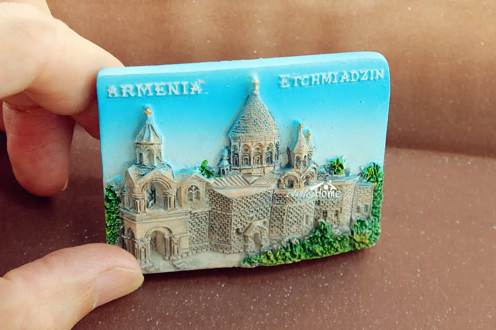 Туристический сувенир для путешествий в Армению Etchmiadzin 3D магнит на холодильник