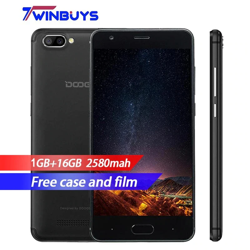 DOOGEE X20 двойной камеры заднего мобильных телефонов Android 7 0 5 &quotMT6580A 4 ядра 3g сотовые