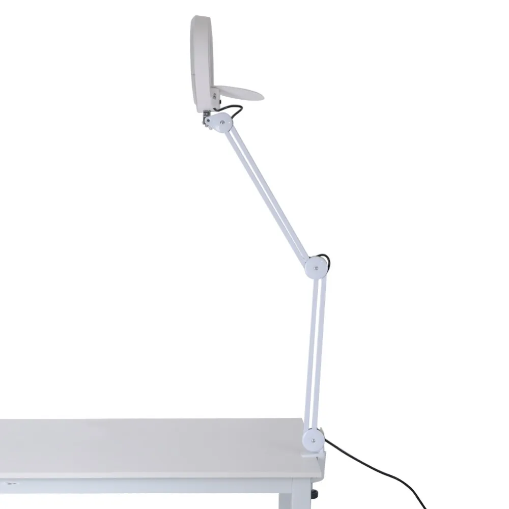 

8X magnifying glass Illuminated Desktop LED Lamp with Clamp Swivel Arm Reading EU 220V