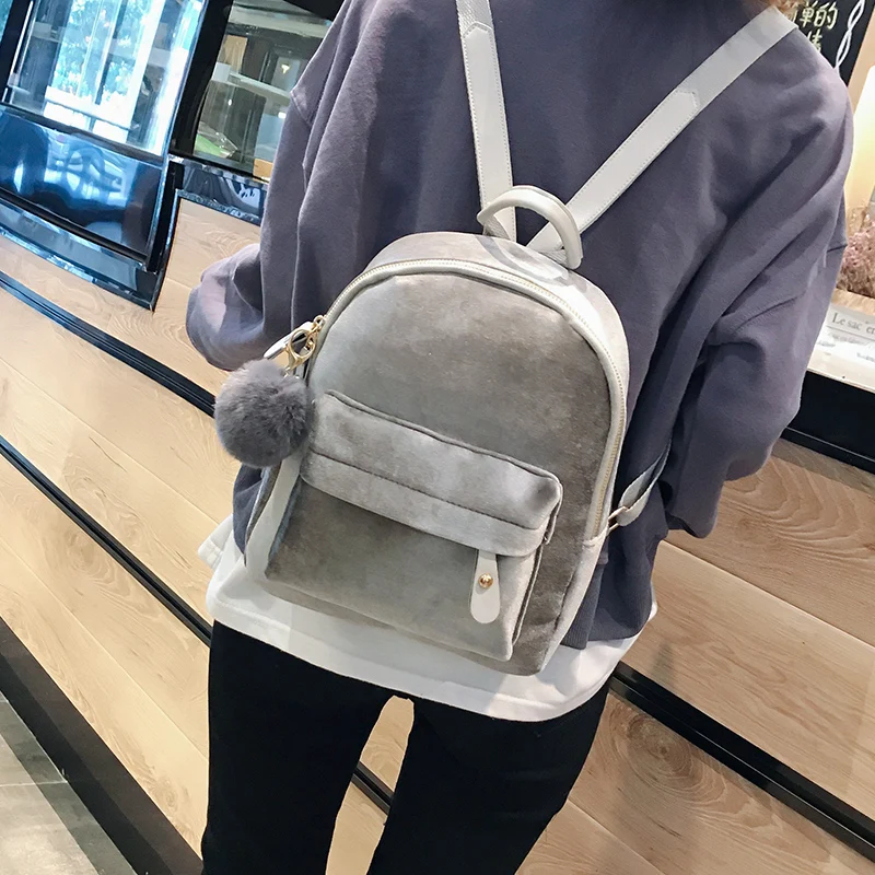 DIEHE рюкзаки Для женщин велюр Bagpack Softback Твердые модная сумка мягкая ручка Mochilas Mujer