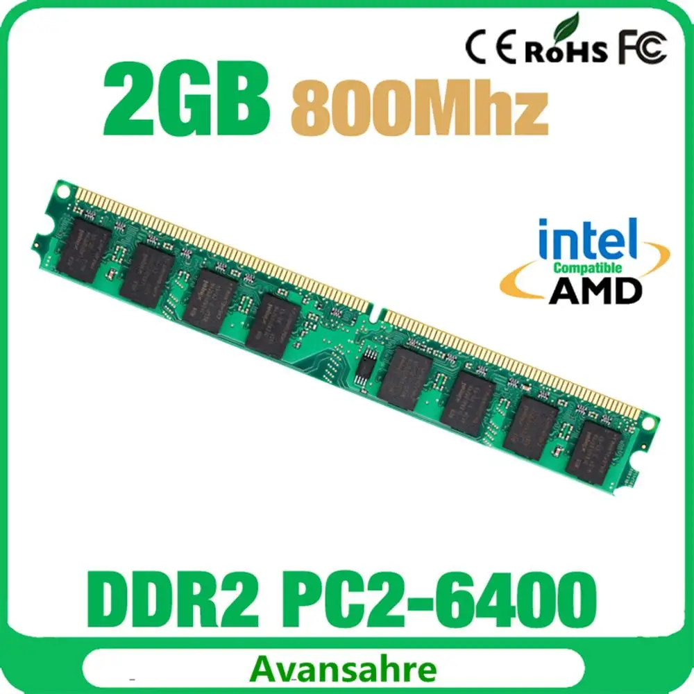 Avanshare 4 Гб(2 шт. X2GB) DDR2 2 Гб оперативной памяти 800 МГц PC2-6400U 240Pin 1,8 V CL6 память для настольного компьютера