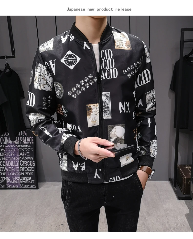 Уличная куртка Chaqueta Hombre, куртка в стиле хип-хоп, мужская приталенная куртка пилот, куртка-бомбер, мужские пальто со стоячим воротником, мужская одежда