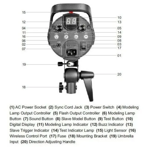 Godox DS300 300W 300Ws компактный студийный стробоскопический светильник