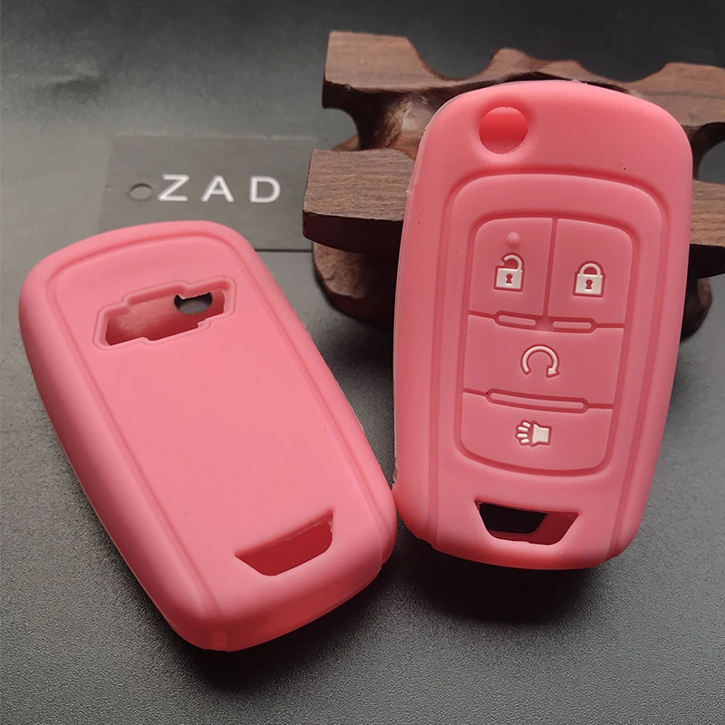 ZAD Silicone rubber car key cover for Chevrolet Camaro Cruze Equinox Malibu Sonic Spark Volt 4 buttons remote key-styling skin | Автомобили