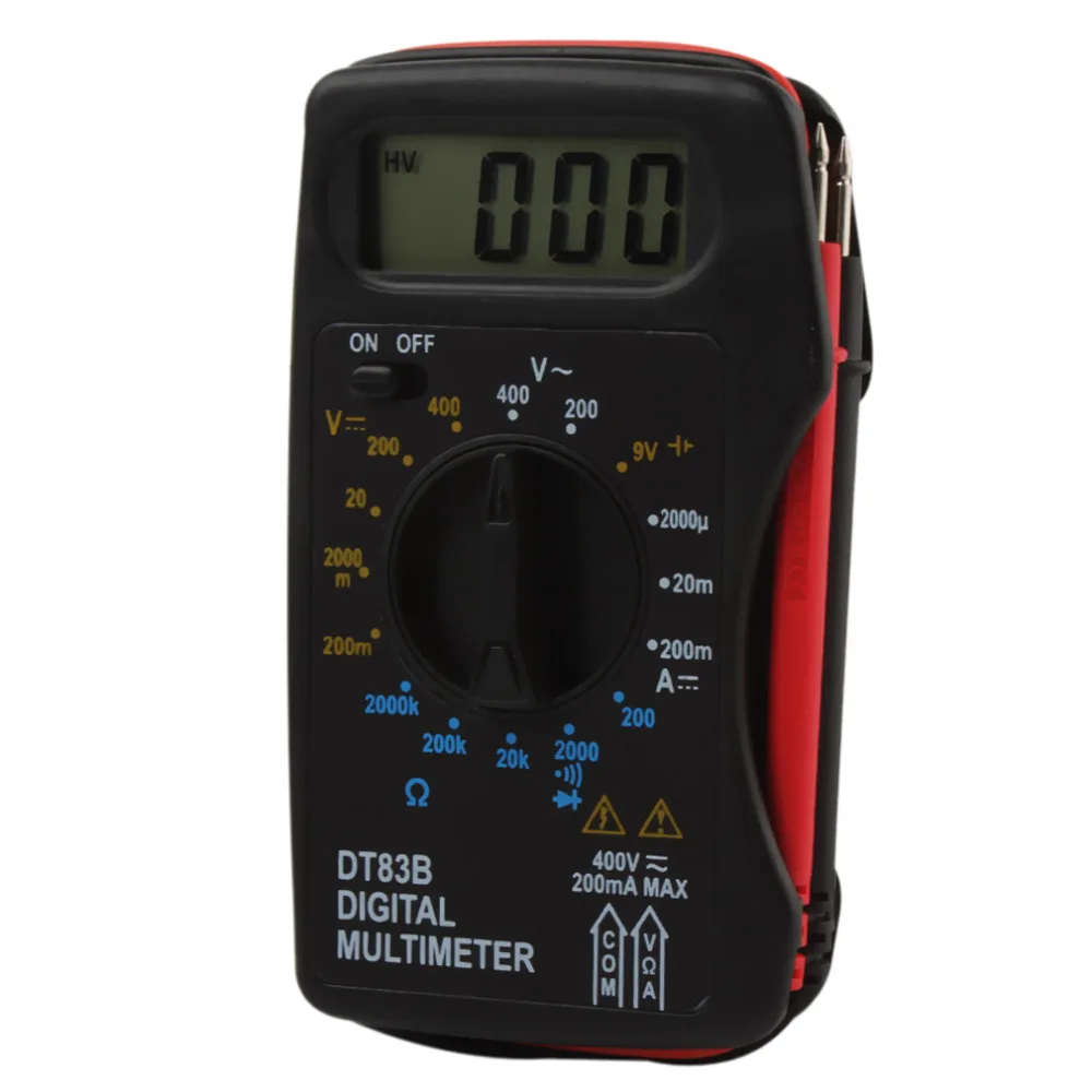 DT83B карманный портативный цифровой мультиметр Амперметр Вольтметр постоянного
