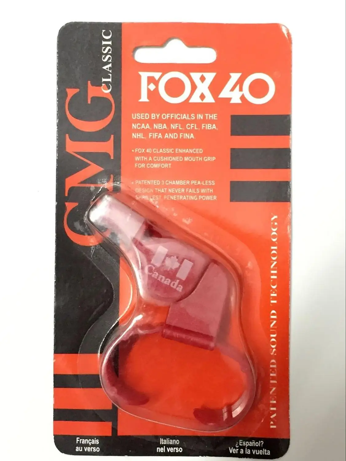 Fox40 свисток с рукояткой на палец спортивный регби свисток баскетбол волейбол теннис Дельфин рефери PAIDIAO Apito - Цвет: Красный