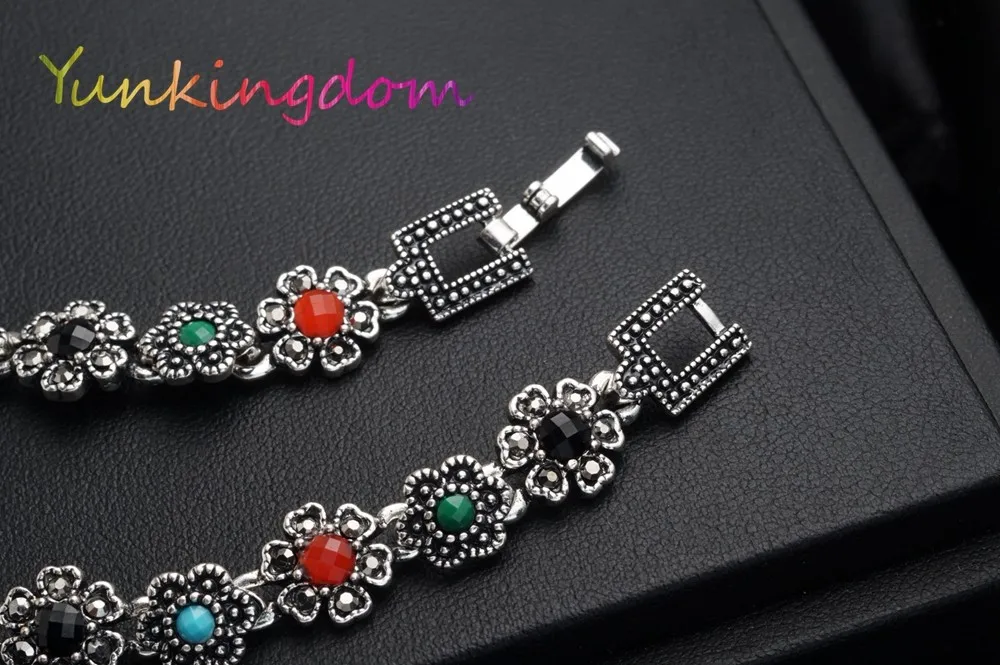 Yunkingdom винтажный браслет в этническом стиле из смолы серебристого цвета браслеты для женщин K1798