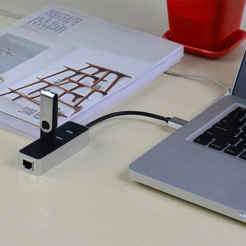 Конвенция USB 3.0 для 10/100 Mbps сетевой сети Ethernet адаптера + 3 разъём(ов) хаб Mac OS планшет