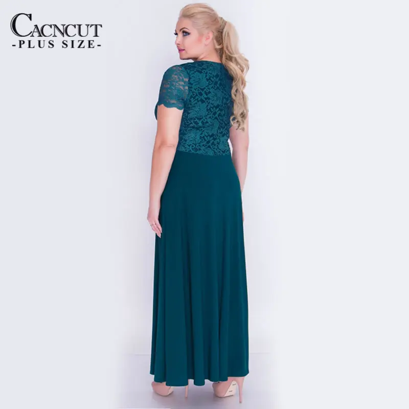 

CACNCUT 2018 Big Size Robe Vintage Elegant Women Dress Plus Size 6XL Casual Summer Dresses Sexy Lace Party Large Size Long Dress
