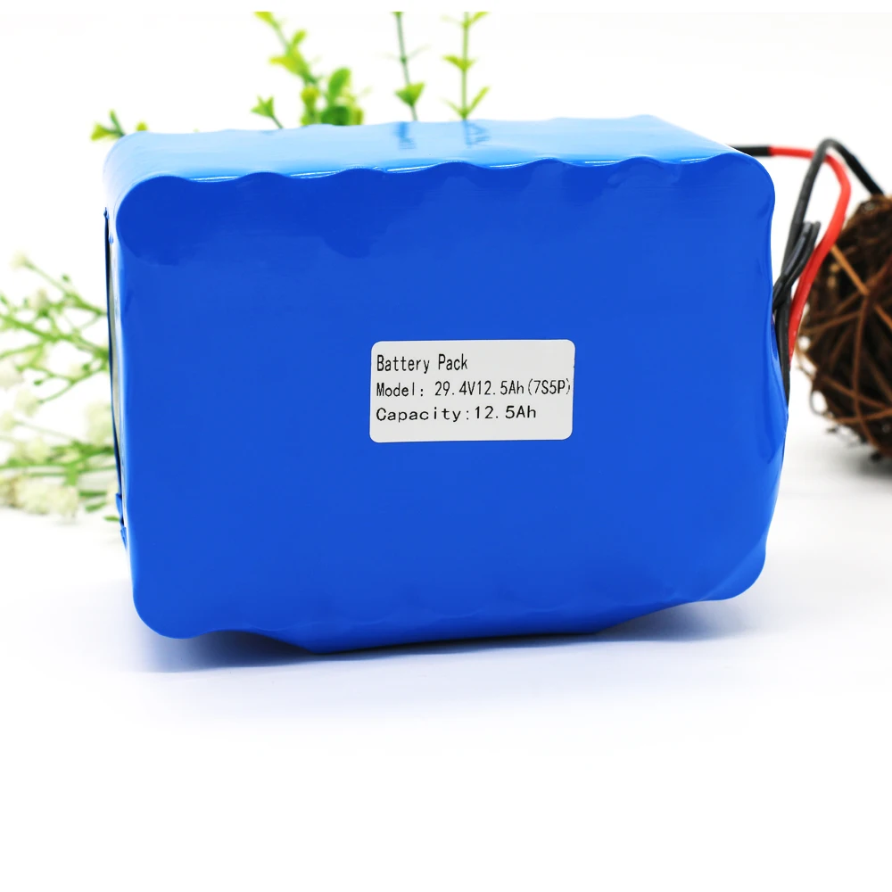 Kluosi 7S5P 29.4V12.5Ah 24V ионно-литиевая Батарея-серые кисточки с 20A баланса BMS для мопеда мотоцикла или электровелосипеда лампа для скутеров велосипедов инвалидной коляски и т. д