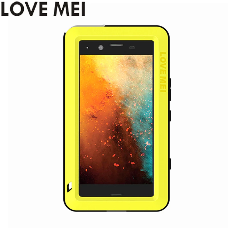 LOVE MEI Phone Cases For Sony Xperia XZ1 Compact Mini Cover Heavy Duty Case Silicone TPU &amp Hard Metal Back Toughened Glass | Мобильные