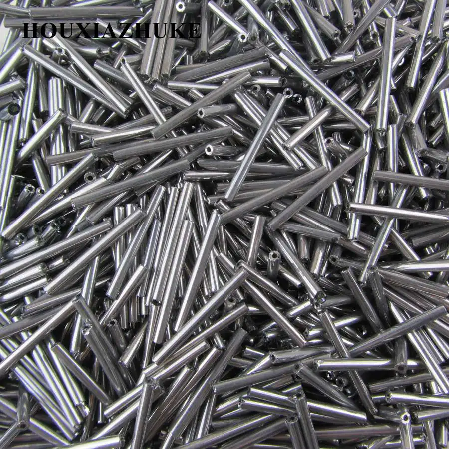 grey color 25 мм длинные стеклянные трубки бусины для diy украшения одежды 1500 шт в партии - Цвет: grey color