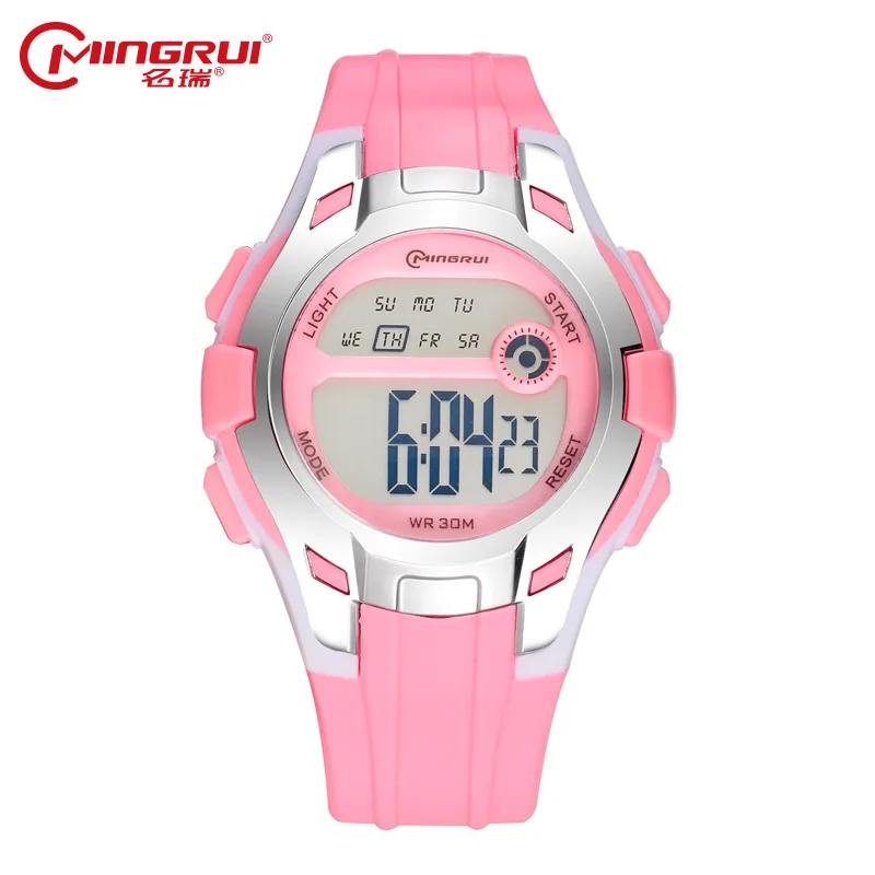 Montre Enfant 2020 MINGRUI Водонепроницаемые силиконовые цифровые часы детские светящиеся
