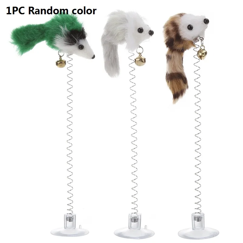 1Pcs random Игрушки для кошек, милые игрушки для кошек с мячом и мышкой, перья, забавные игрушки для игр в мышках, игрушки для домашних животных, милые плюшевые игрушки - Цвет: 1Pcs random