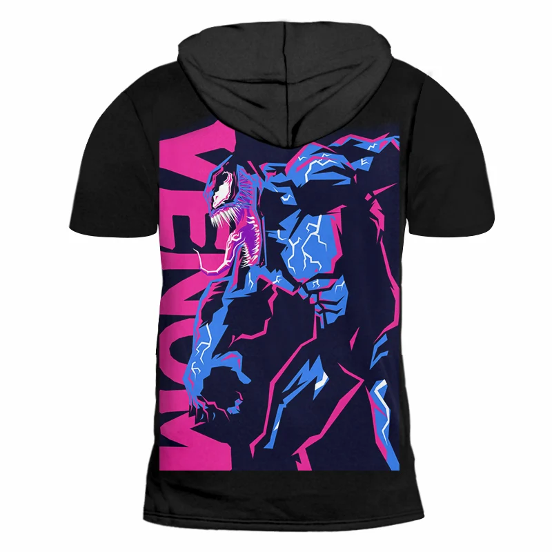 Мужская футболка с капюшоном OGKB коротким рукавом и 3D принтом в виде чипов яда хип