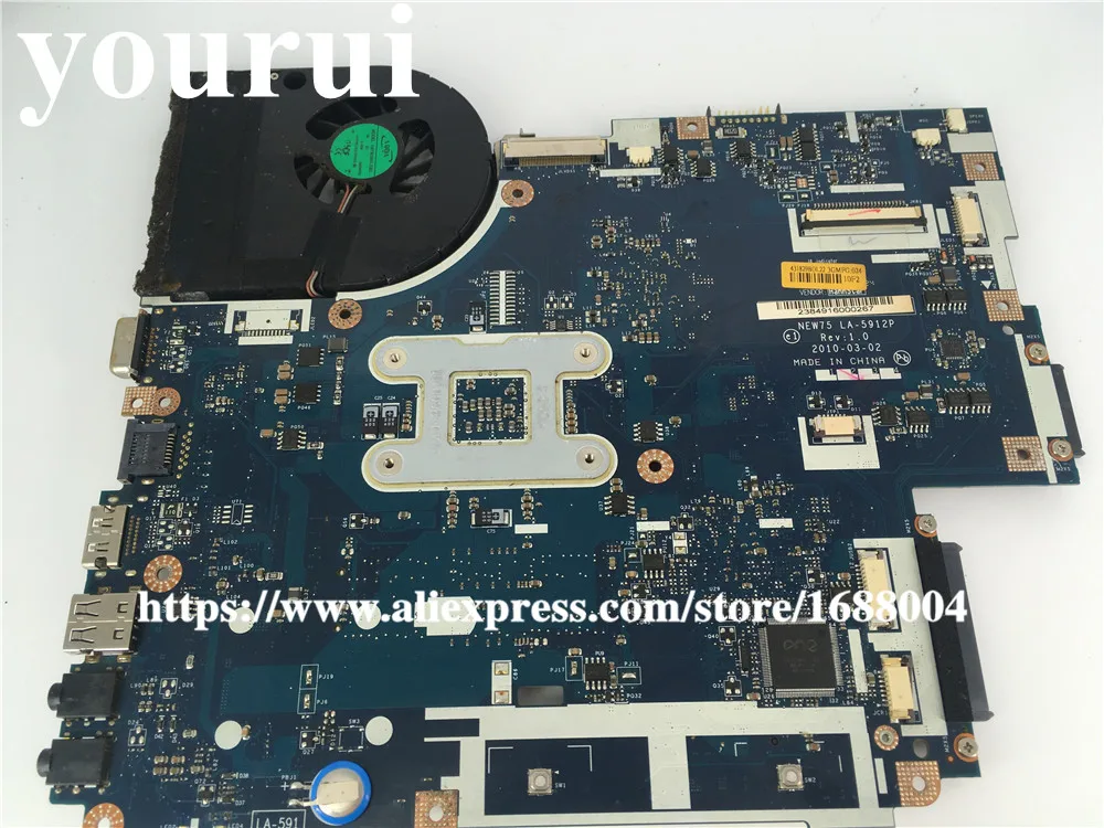 Материнская плата для ноутбука ACER материнская 5552G 5551G MBPTQ02001 NEW75 с радиатором и ЦП =
