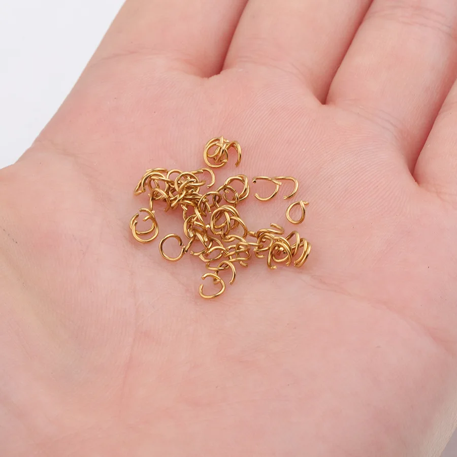 

100Pcs/Lot 0.5*3.5mm Stainless Steel Metal Connecting Ring Rose Gold Color Hanging Circle Necklace Jewelry Making Accessories