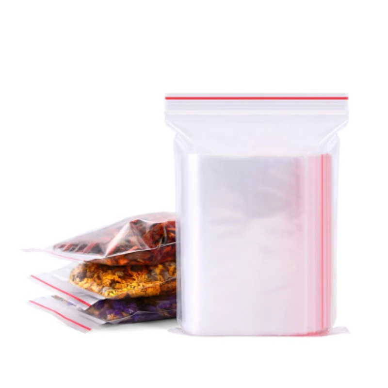 100 шт./упак. прозрачный небольшой замок типа молния пластиковые пакеты на молнии