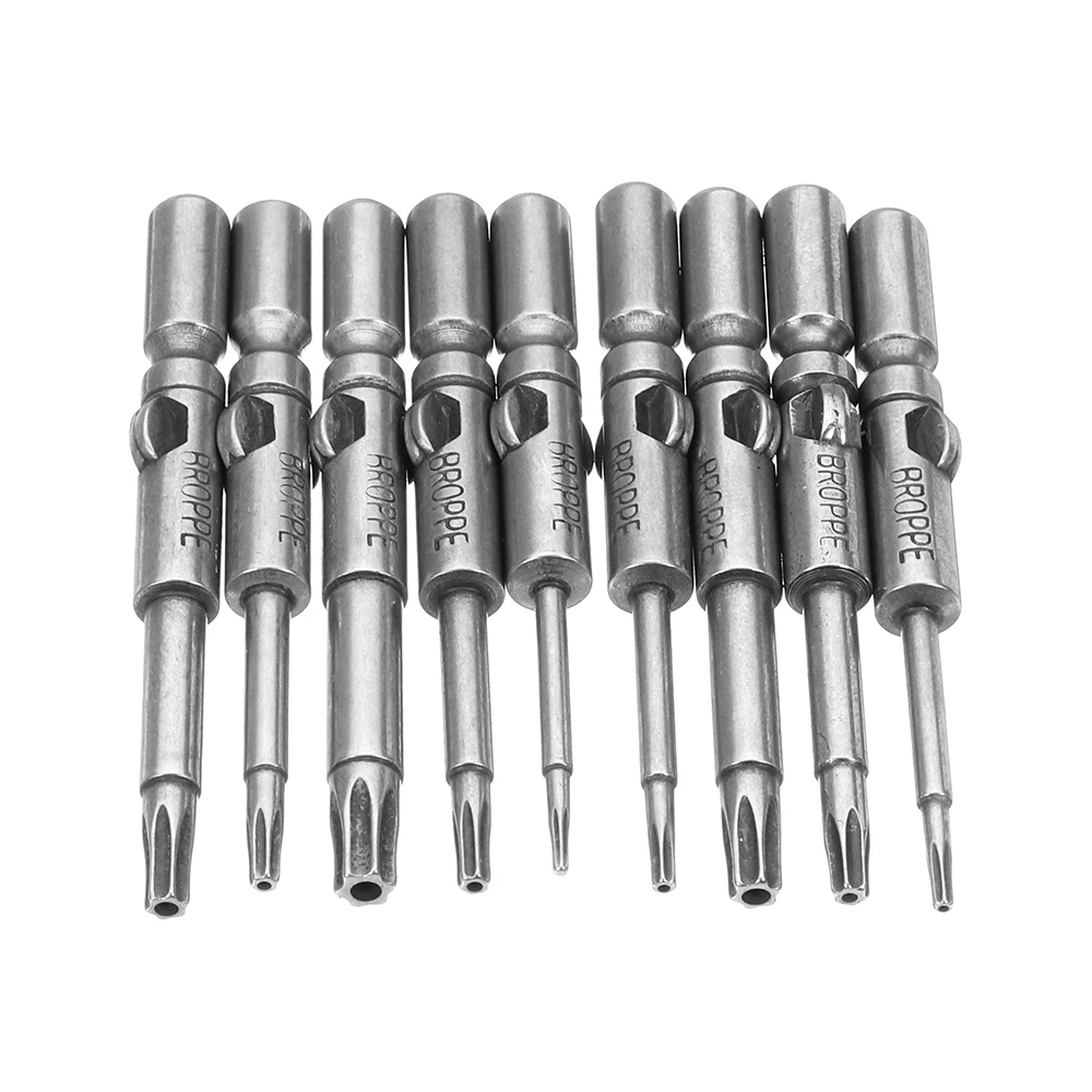 BROPPE 9 шт. 802 Torx Набор отверток T5 T25 6 мм Круглый хвостовик электрическая отвертка S2