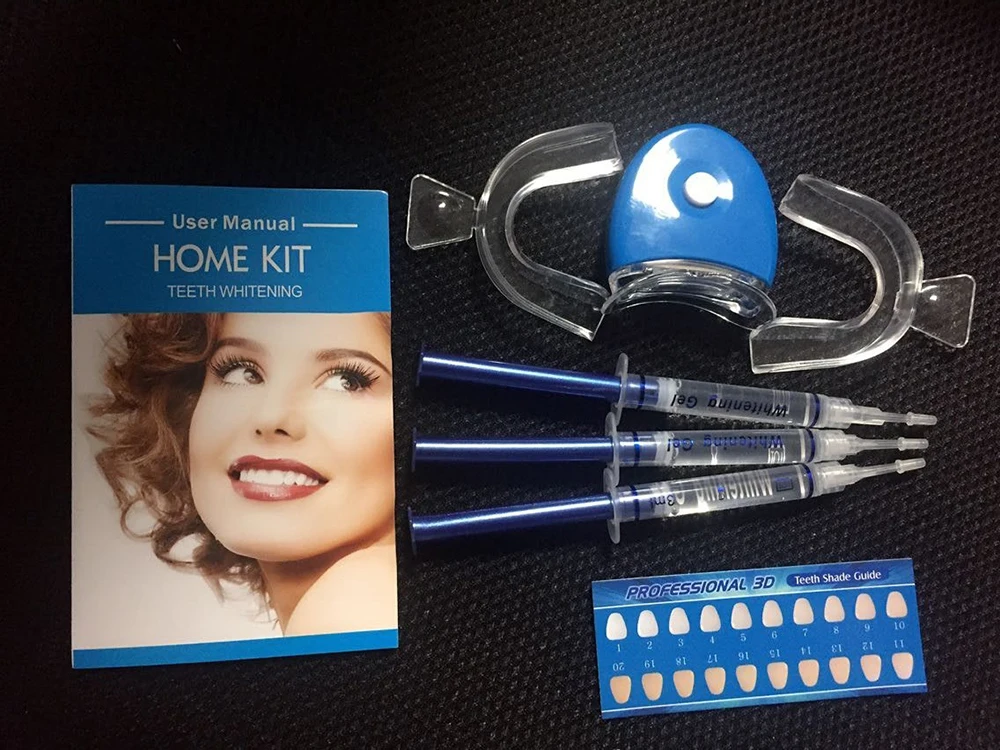 

APINKGIRL 44%CP Professional Teeth Whitening Kit Tooth Bleaching System Bright White Smiles Whitener Oral Gel Kit With LED Light