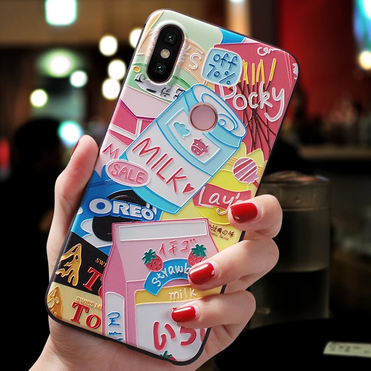 Japanese cartoon vending machine delicious snack Emboss Case For Xiaomi Redmi note 5 case 6 Pro FOR MI A2 Lite A1 6X 5X |
