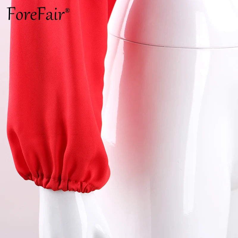 Forefair, открытая спина, v-образный вырез, белая сексуальная блузка, женская летняя рубашка с запахом, длинный рукав, шифон, Женские топы и блузки