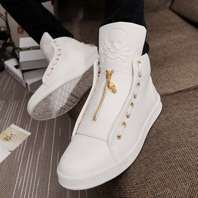 2018 New Sales Designer Shoes Men High Quality Hip Hop Skull Mens Casual Luxury Brand Famous Leather Tops HX 926 | Обувь