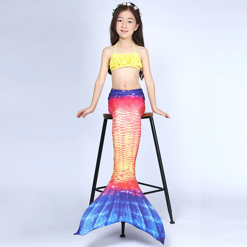 2019 дети хвост русалки для одежда заплыва с Momofin венок лодыжки костюм косплэй