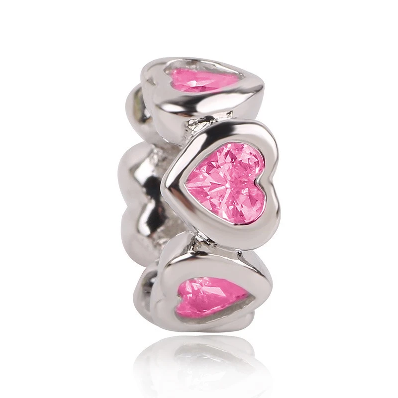 Подходит для Pandora, подвески, серебро 925, браслет для женщин, смешанный 1 шт, серебро 925, любовь, кофе, разделитель, зажим, сделай сам, розовое золото, бусины