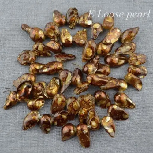 wholesale AAA Tail Freshwater Pearls Top Drilled Dancing Brown Loose Pearl 10-12mm 15&quot | Украшения и аксессуары