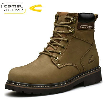 Camel Active, новинка, для спорта на открытом воздухе, натуральная кожа, походная обувь, мужская, водонепроницаемая, противоскользящая, дышащая, для альпинизма, треккинговые ботинки - Цвет: khaki