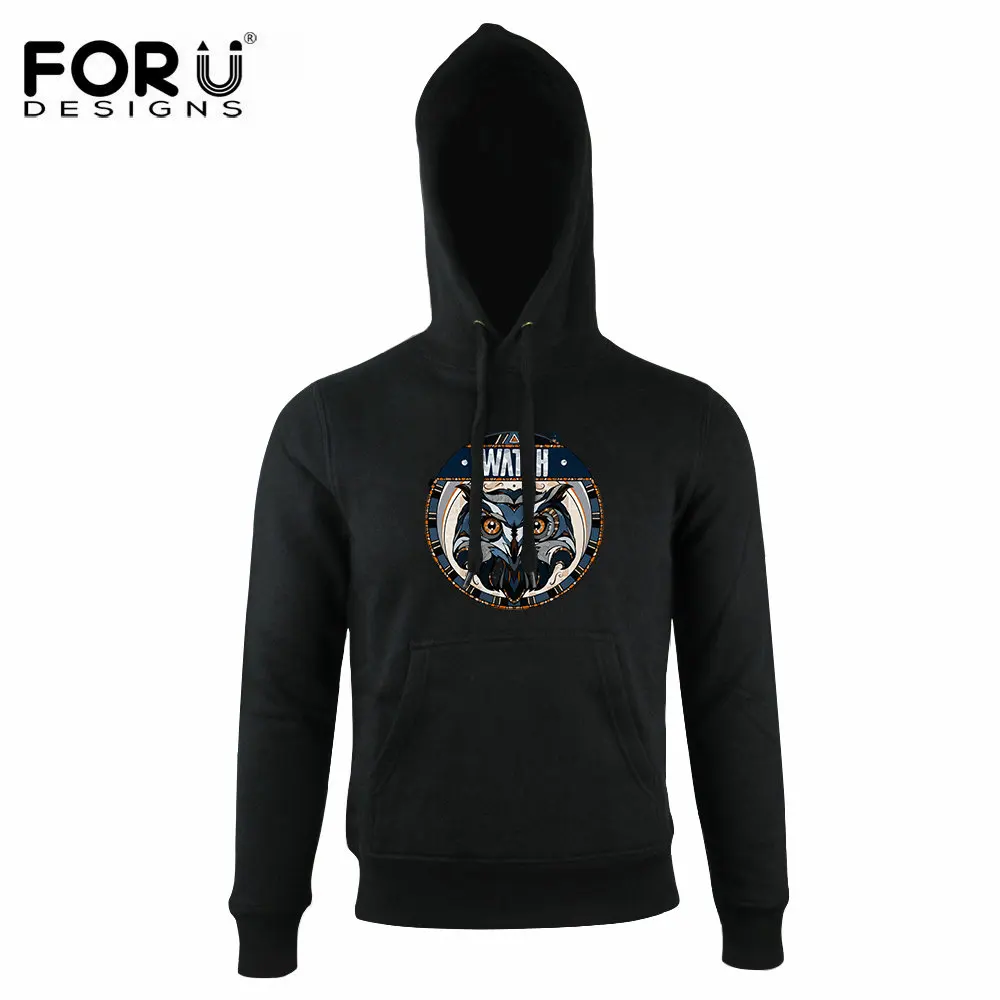 FORUDESIGNS/толстовки для женщин 2018 бренд с длинным рукавом Сова Печать Повседневная
