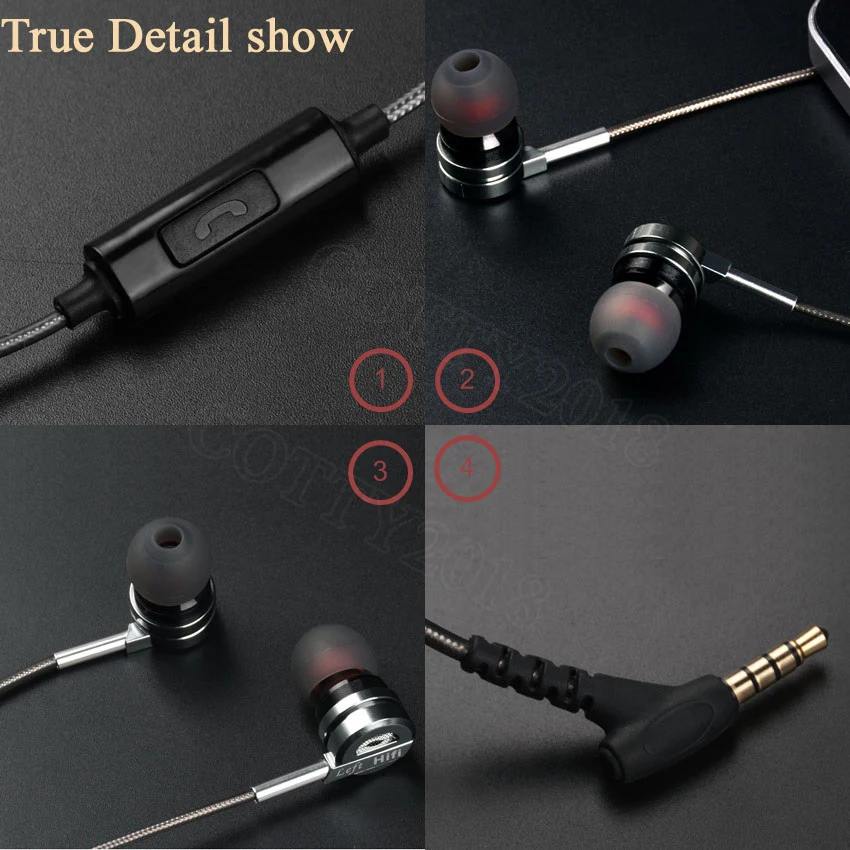 Funelego New Earplugs Earphone With MIC Use For Apple Android Smart Phone F23 Model Stereo Heavy Bass MP3 HD Metal Case | Электроника